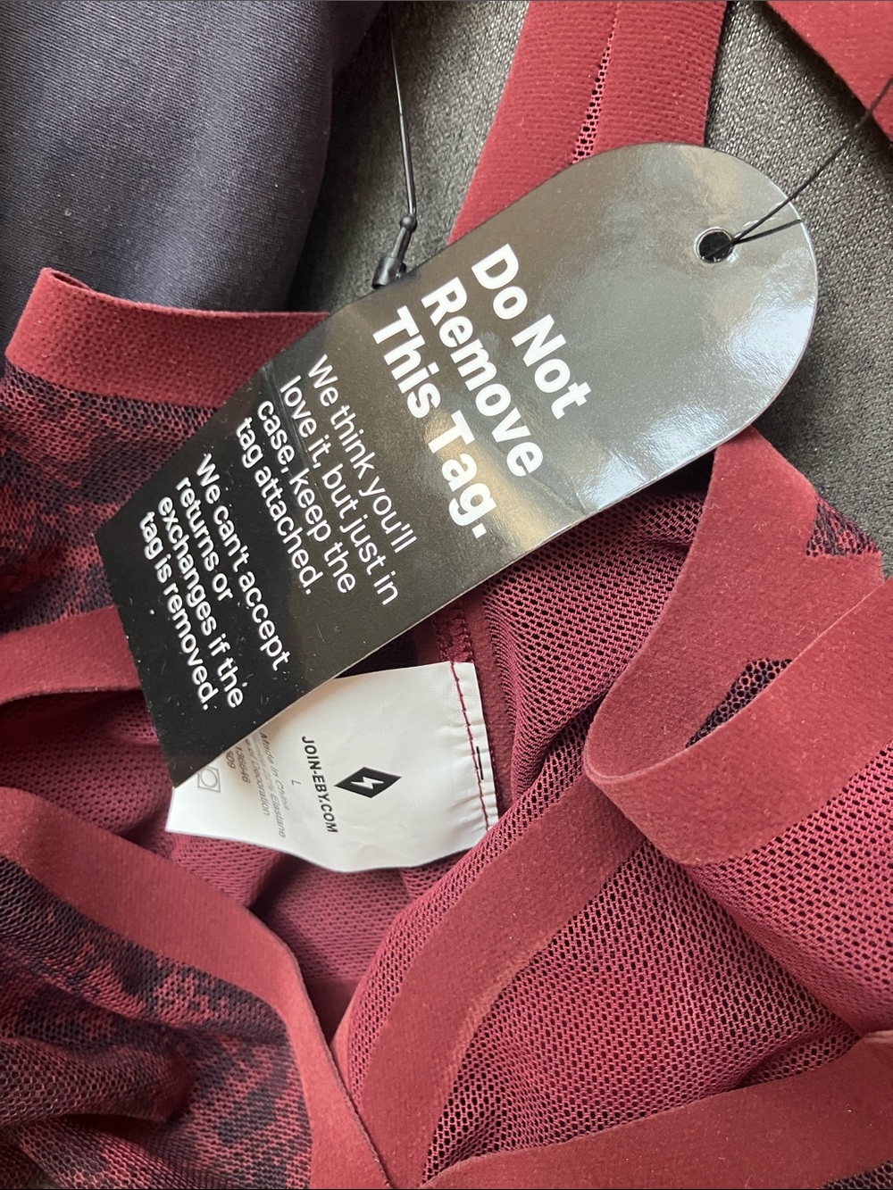 NWT EBY Sheer Bralette in Wine size Large - Picture 13 of 13
